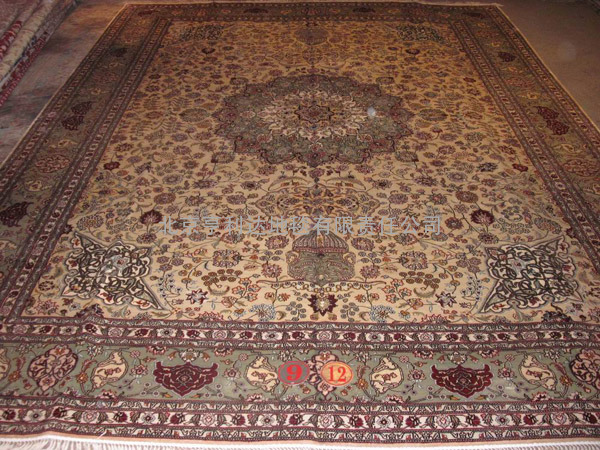 手工真丝地毯，厂家直销手工波斯地毯，伊朗地毯客厅地毯
