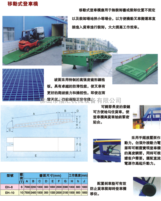 移动式装柜过车桥 集装箱装卸桥 广州-佛山-深圳移动式登车桥， 16吨移动式登车