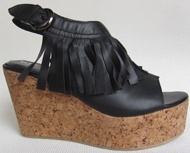 女鞋 外贸原单 2011新款欧美粗跟流苏真皮高跟鞋 女凉鞋