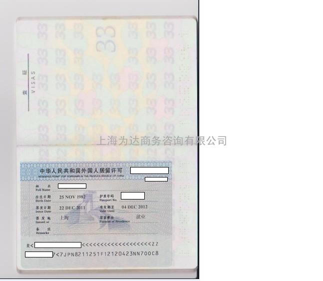 华人回国工作签证专业代理18217209048