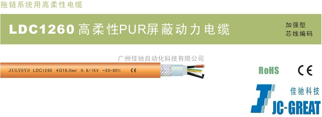 LDC1260型加强型高柔性PUR屏蔽动力电缆