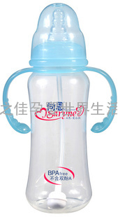 《尚恩》葫芦标口PP带手柄自动吸奶瓶300ml