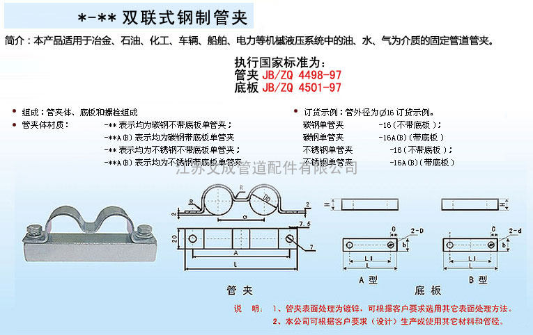 双联式管夹系列