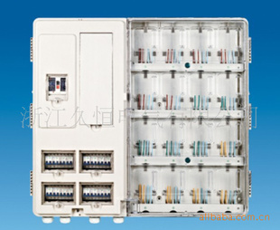 单相十六位机械式电子式防盗塑料电表箱左右结构
