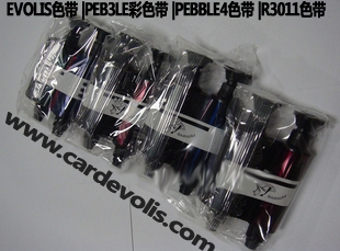 Evolis爱丽丝R3011C原装彩色带，pebble4证卡机色带，黑色带