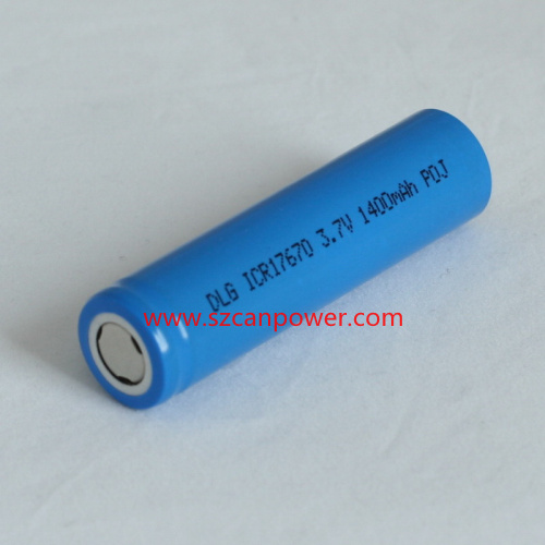 ICR17670 3.7v 1400mAh 圆柱锂离子充电电池