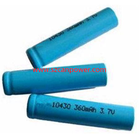 工厂直销 ICR10430 3.7v 320mAh  圆柱锂离子充电电池