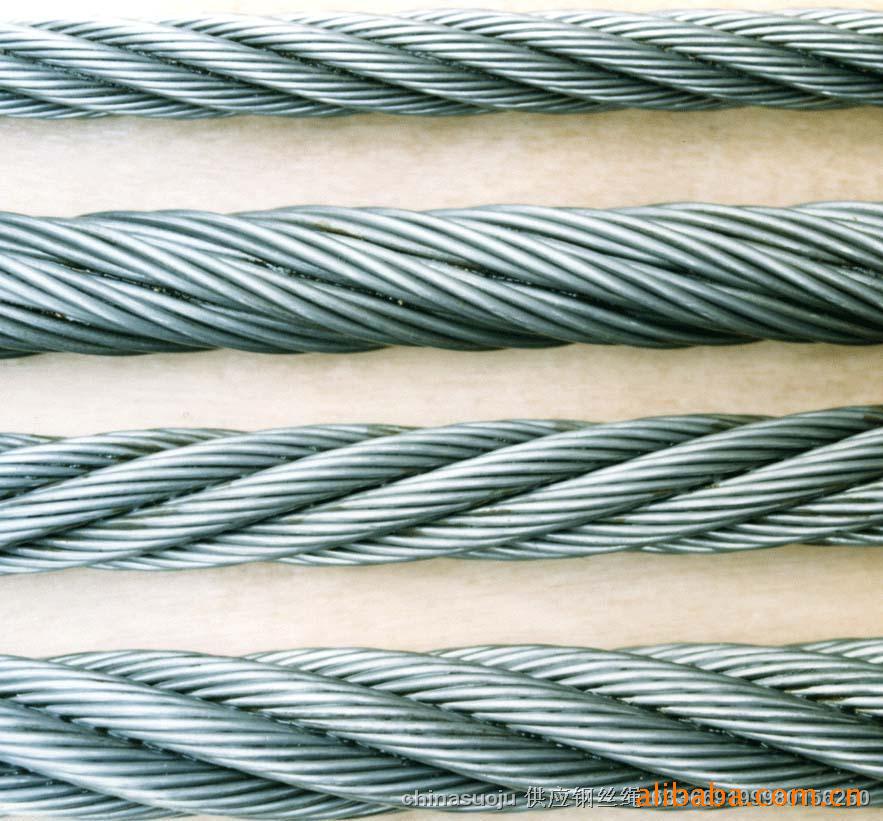 电梯专用钢丝绳，镀锌，包胶钢丝绳
