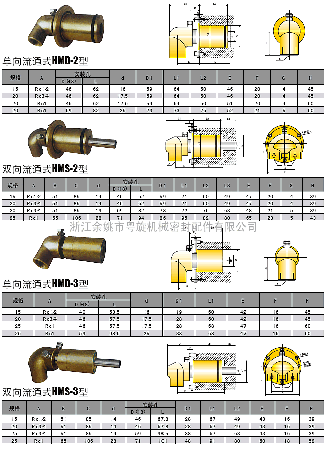 埋入式旋转接头- 浙江粤旋机械密封配件有限公司