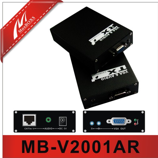两口VGA音频视频信号延长器350MHZ延长200米MB-V2001AR