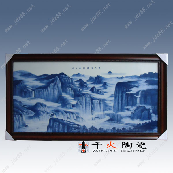 旅游纪念品 手绘瓷板画 青花瓷板画 旅游风景瓷板画