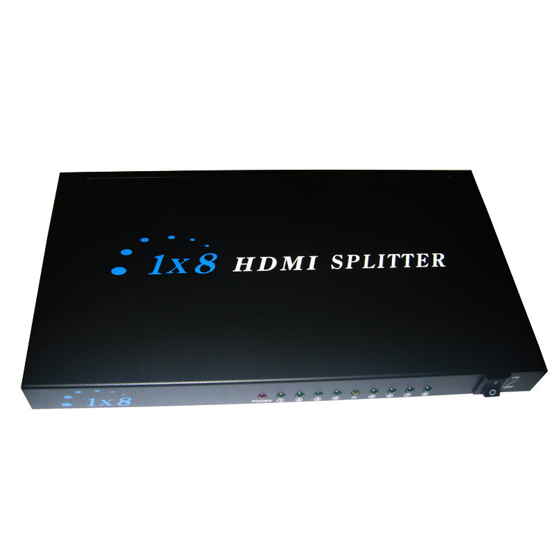 hdmi1进8出/分配器/分屏器/分频器/8口hdmi分配器 支持3D 1080p