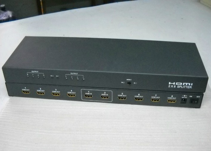 HDMI分配器2进8出/HDMI2进8出/HDMI切换器2进8出 工程级