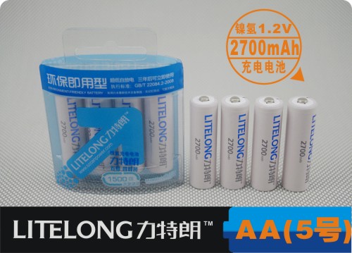 力特朗 5号 AA 1.2V 2700mAh 镍氢充电电池 低自放电 4粒卡装