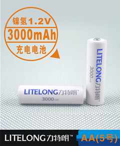 厂家供应 力特朗 AA 5号 3000毫安1.2V 镍氢充电电池 低自放电