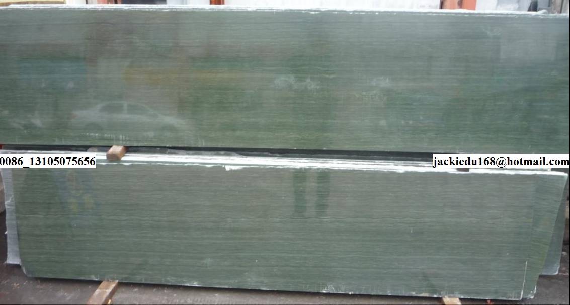 wood vein green marble slab