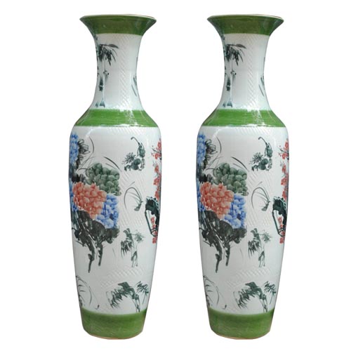 景德镇陶瓷 落地大花瓶 仿古花瓶 粉彩 花开富贵 陶瓷花瓶