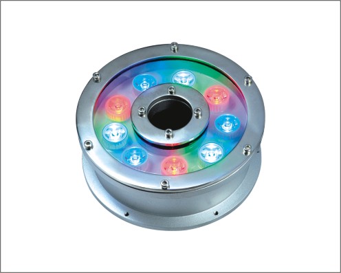 供应大功率LED喷泉灯水池灯水底灯、红、黄、蓝、绿、白、暖白、七彩跳变、渐变（内控或外控）