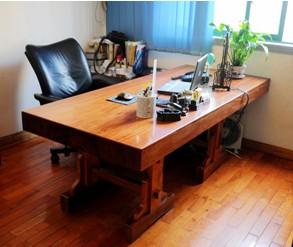 花木兰木雕 工厂直供 非洲花梨木 实木大板原木办公桌