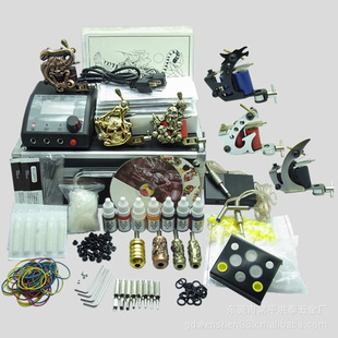 出口纹身套装 K604六机全套 电源色料 tattoo kit 6 教学光盘