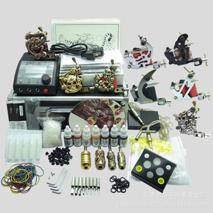 8机纹身套装 K804 钢针咀 tattoo kit8 光盘 工具配件 针咀刷