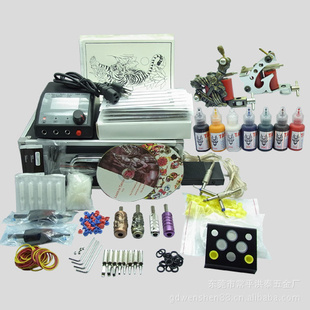 K221 tattoo kit2 纹身机套装 学员套装 色料 纹身针 厂家直销