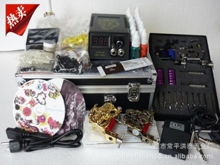 纹身机套装 四机套装 厂家直销纹身电源 纹身光盘 tattoo kit 4