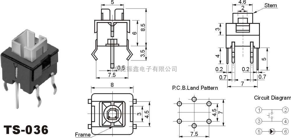 轻触开关TS-036www.82011159.com