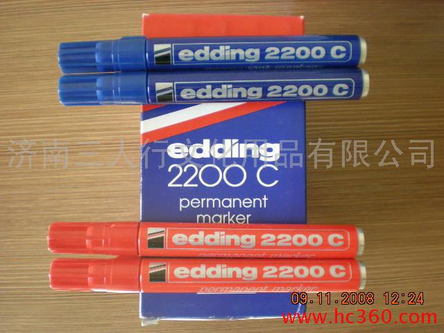 艾迪edding记号笔2200C马克笔油漆笔1-5MM方头油性速干不易擦