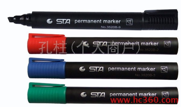 斯塔sta记号笔3520B方头快干防污和防水8色2-5MM酒精性油性粗彩色