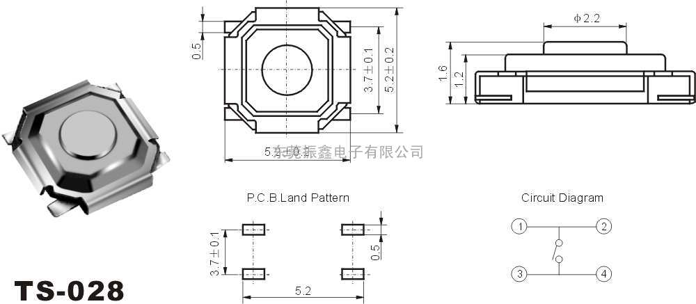 轻触开关TS-028www.82011159.com