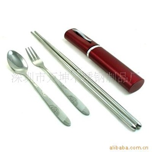 不锈钢环保餐具|便携式3件套餐具|铝盒3件套|勺筷