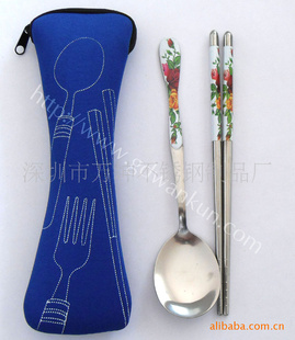 葫芦勺筷餐具批发|枕形布包餐具