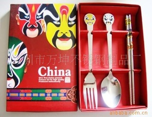 脸谱餐具|国粹中国文化礼品餐具|经典礼品餐具套装