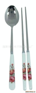 不锈钢陶瓷勺筷|韩式餐具礼品|商务礼品