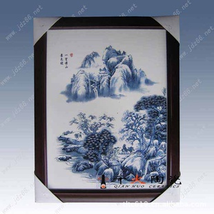 瓷板画 青花瓷板画 订做手绘青花瓷板画