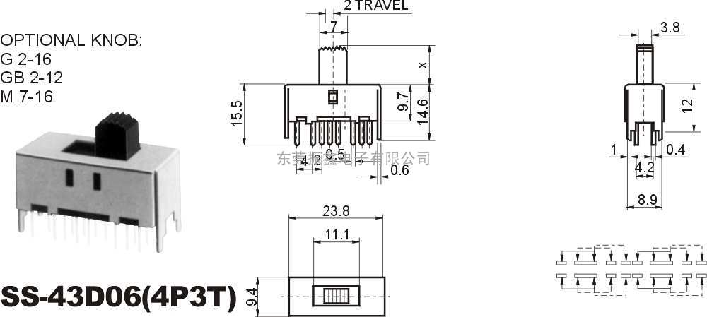 拨动开关SS-43D06www.82011159.com