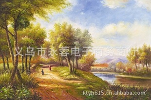 手绘油画 家居装饰画/无框画 抽象油画 三联 混批