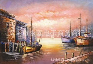 数字油画批发 赶海 40*50 装饰画 手绘画 丙烯环保颜料