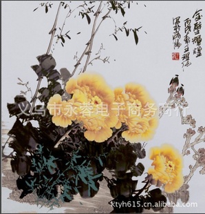 仿真油画 喷绘油画 仿真画芯花卉油画零售小额批发 金壁辉煌