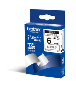 《brother》兄弟标签机色带 TZ-FX211白底/黑字(线缆标签）