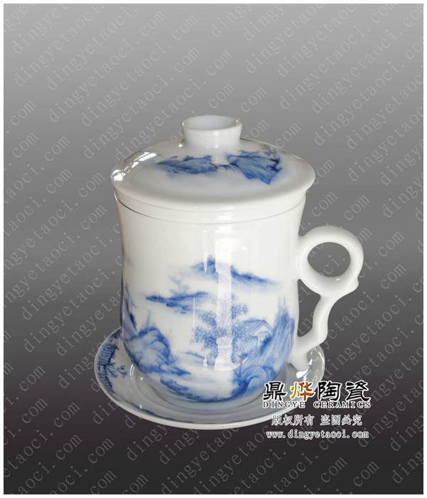 旅游会议纪念品 周年庆典礼品 景德镇骨质瓷陶瓷茶杯定做