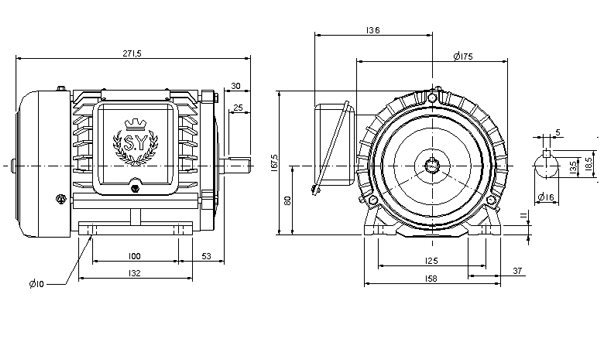  1HP-4P-20L（卧式）油压电机