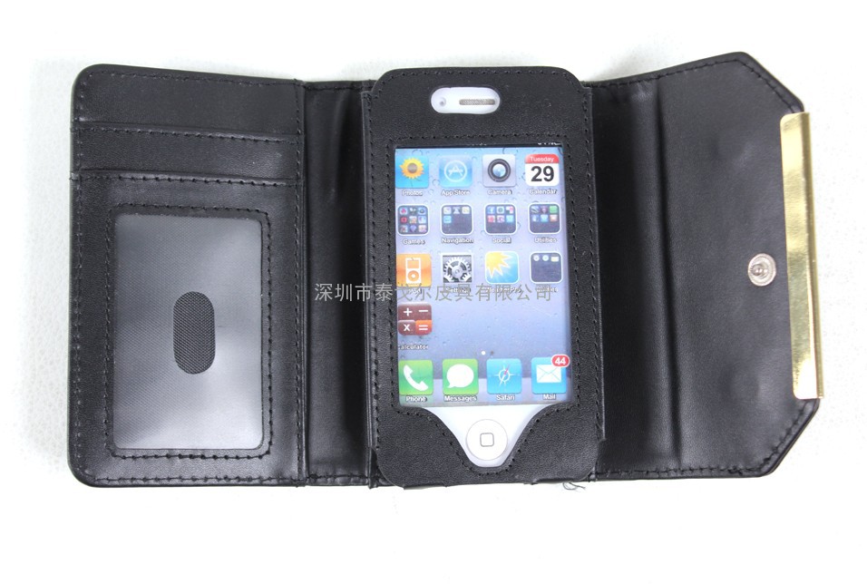 韩版女士手机钱包 iphone4S手机壳钱包皮套 苹果手机保护套