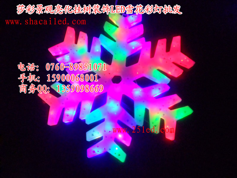 LED彩色雪花 40CM雪花 圣诞节挂件装饰品 亮化景观