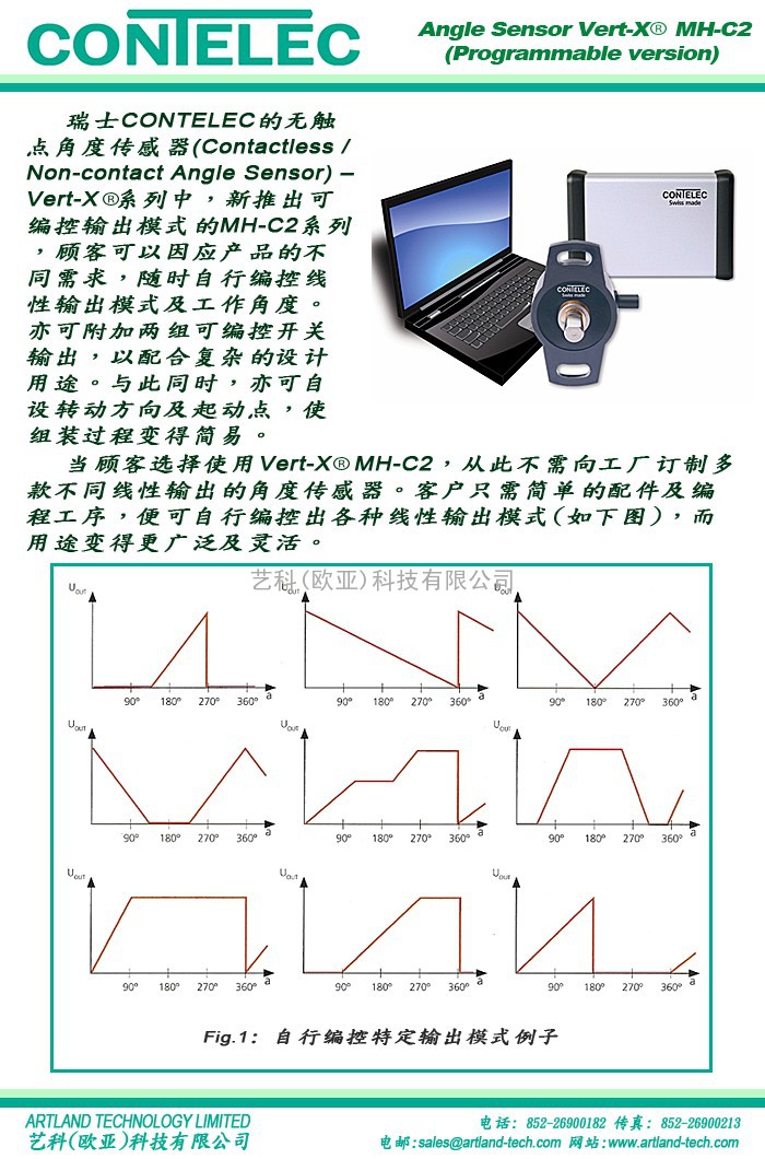 CONTELEC(瑞士康德勒)无触点角度传感器Vert-X MH-C2系列