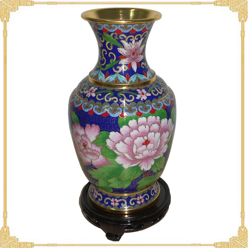 景泰蓝花瓶10寸金龙瓶富贵牡丹北京特产家居装饰品商务会议纪念品