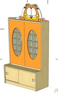 幼儿园家具 实木茶杯柜（加菲猫） 茶杯架 儿童家具 幼教设备