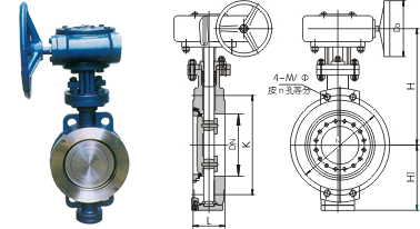 D373H涡轮硬密封蝶阀 铸钢涡轮硬密封蝶阀