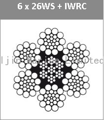 Galvanized steel wire rope 6 x 26ws+fc/ 6x25ws+iwr